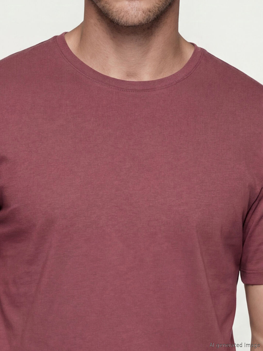 Pembe Bisiklet Yaka Erkek Soft Touch Tişört-2