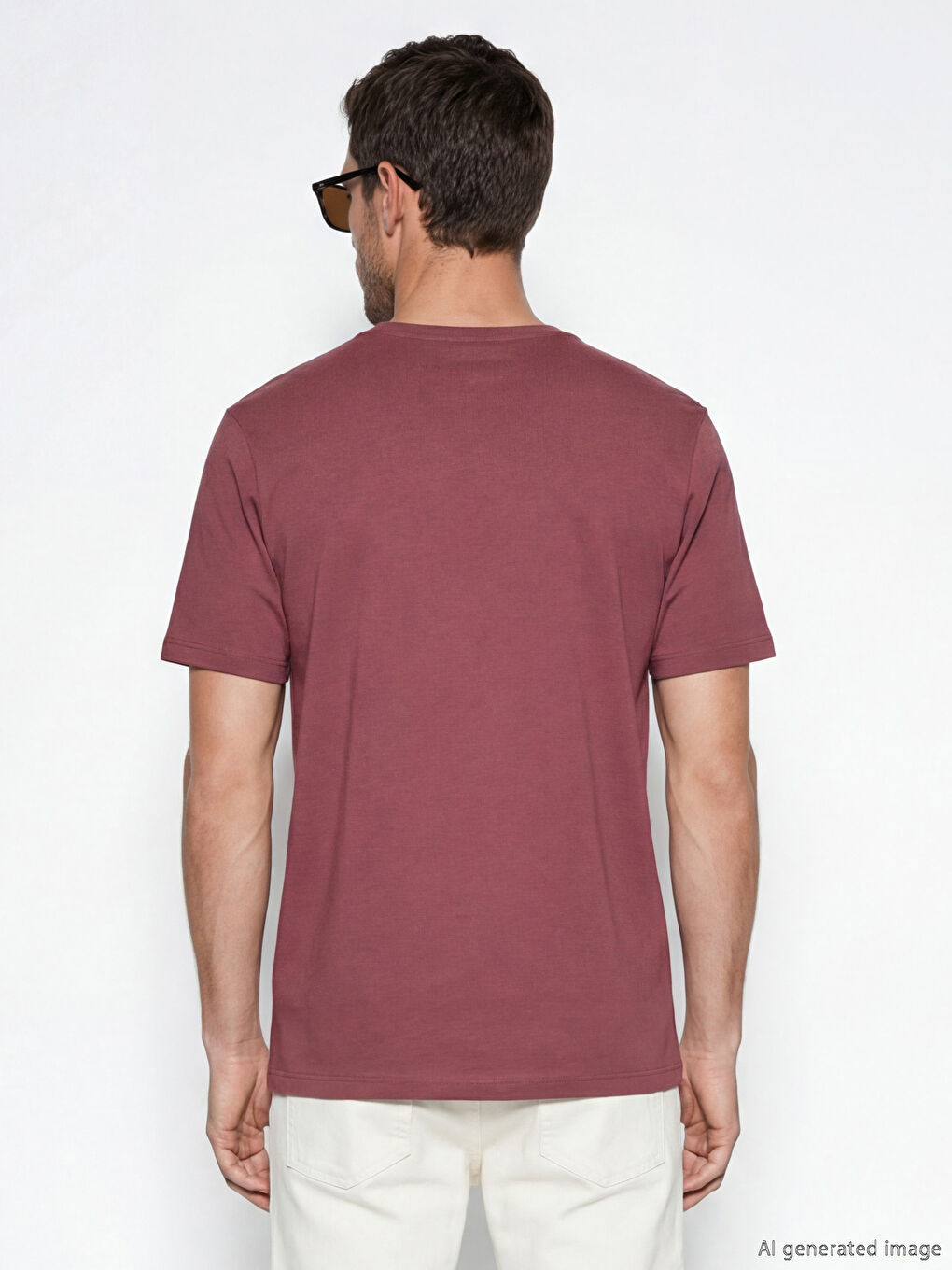 Pembe Bisiklet Yaka Erkek Soft Touch Tişört-3