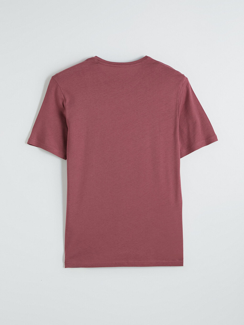 Pembe Bisiklet Yaka Modal Erkek Tişört-2