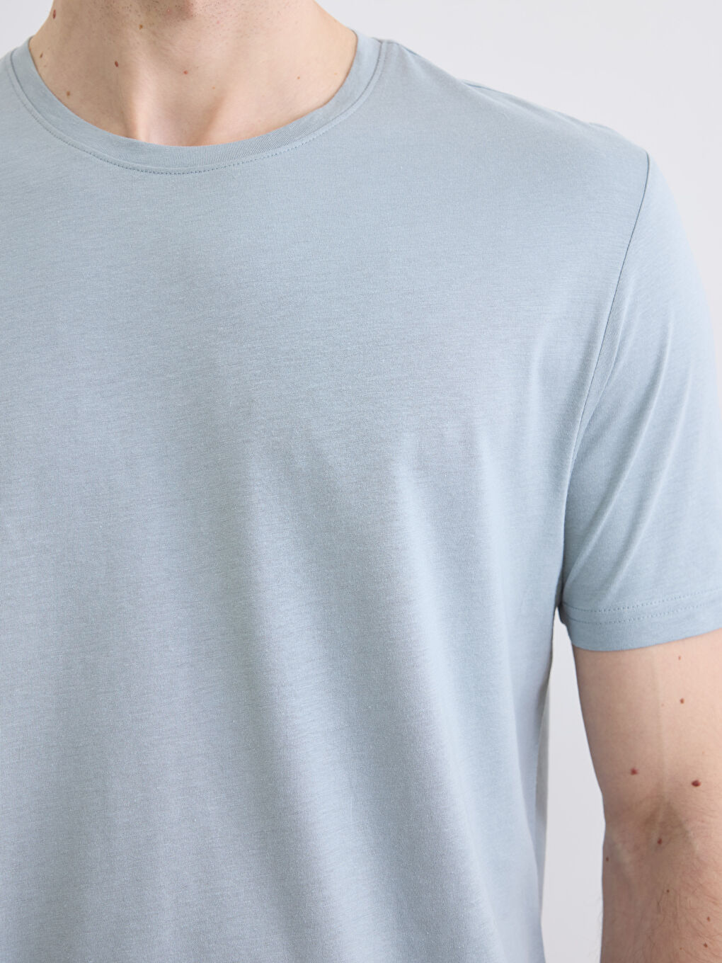 Yeşil Bisiklet Yaka Erkek Soft Touch Tişört-2