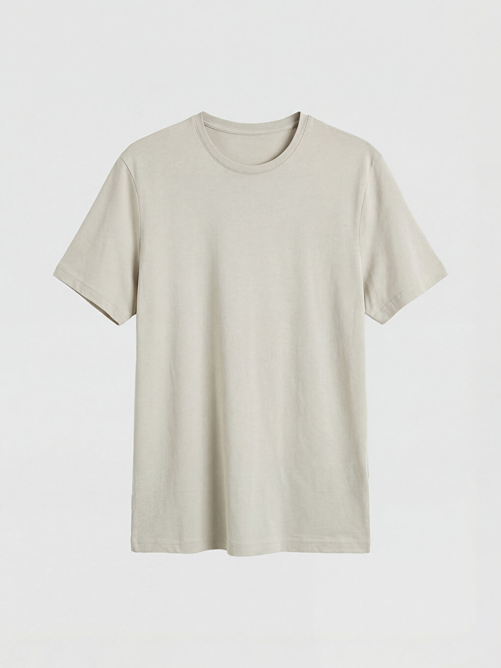 Bej Bisiklet Yaka Erkek Tişört