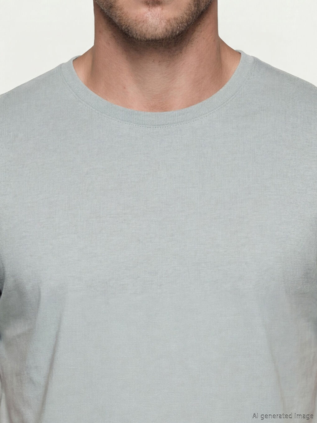 Yeşil Bisiklet Yaka Erkek Soft Touch Tişört-2