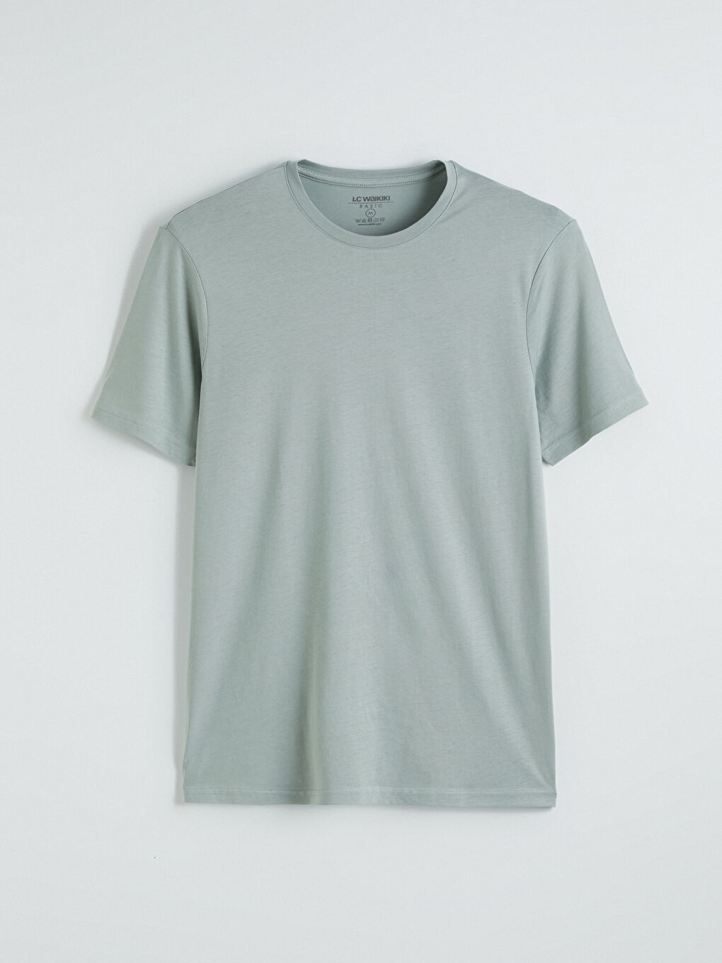 Yeşil Bisiklet Yaka Modal Erkek Tişört