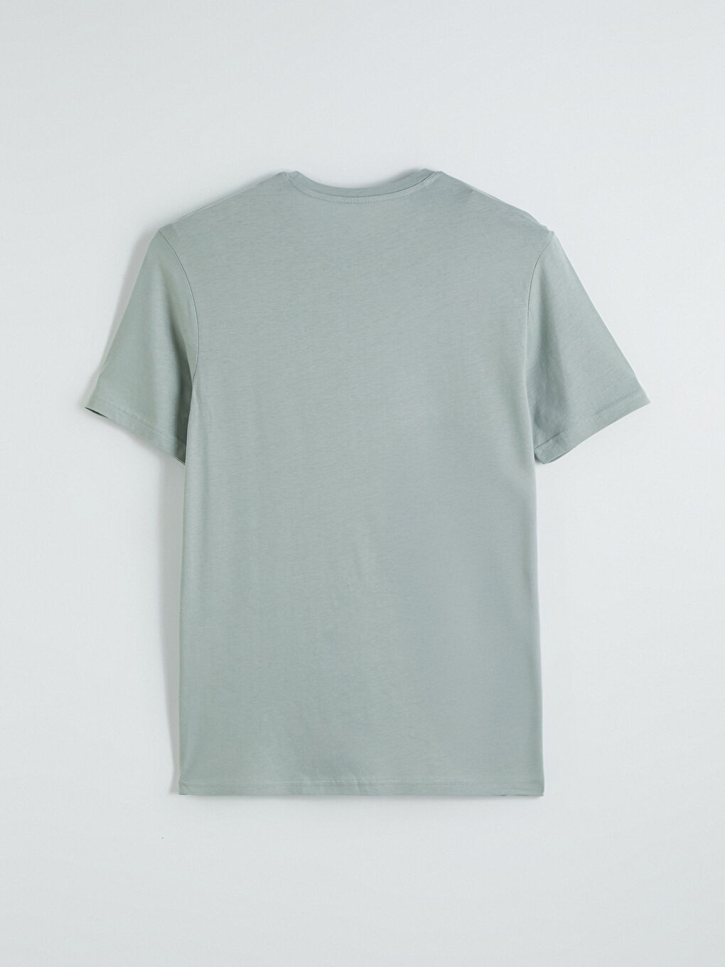 Yeşil Bisiklet Yaka Modal Erkek Tişört-2