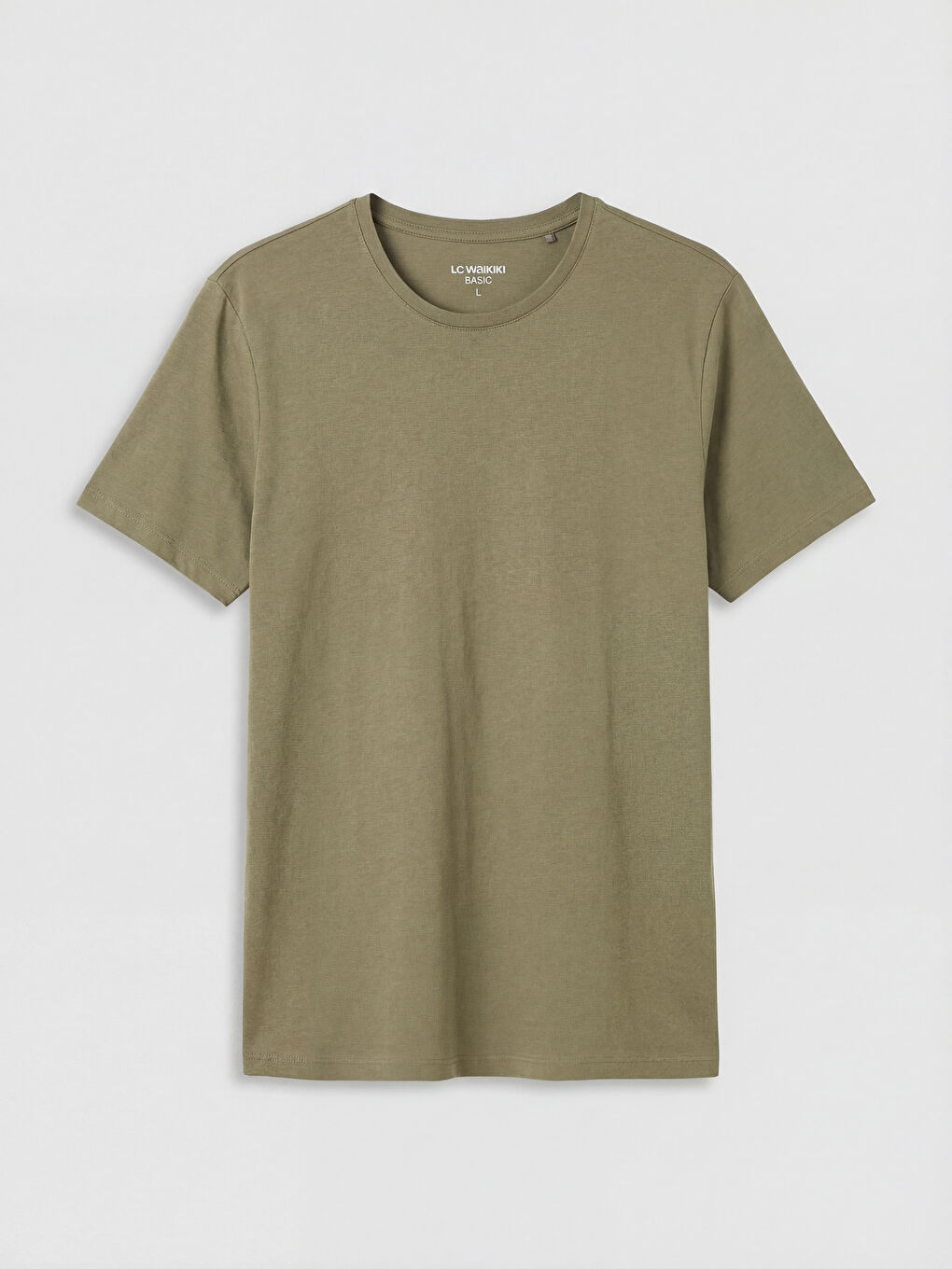 Haki Bisiklet Yaka Erkek Soft Touch Tişört