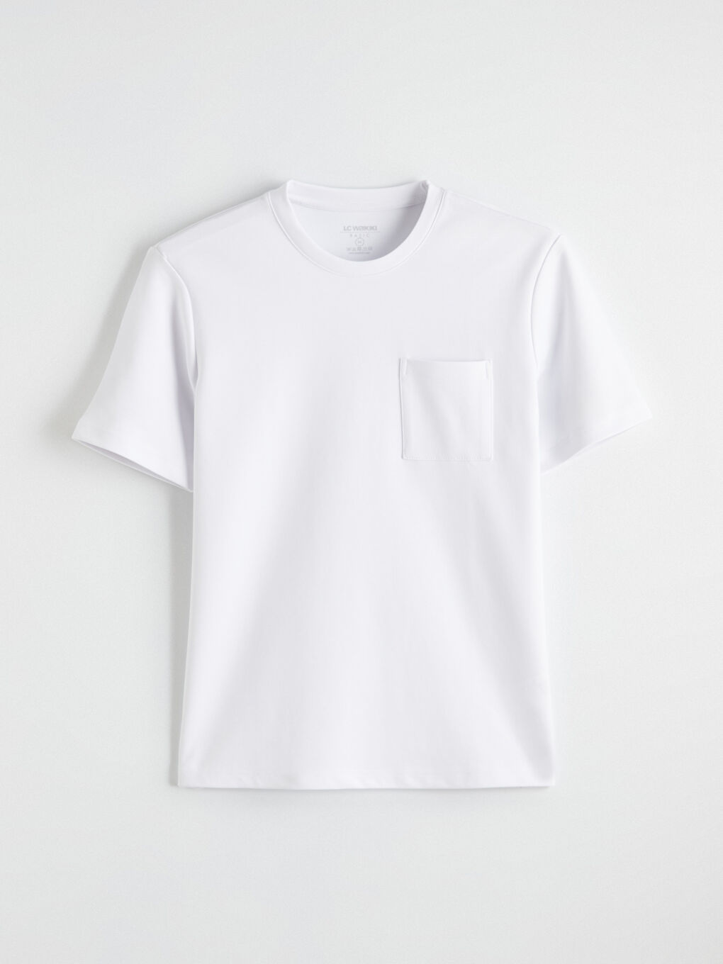 Beyaz Bisiklet Yaka Erkek Tişört-4