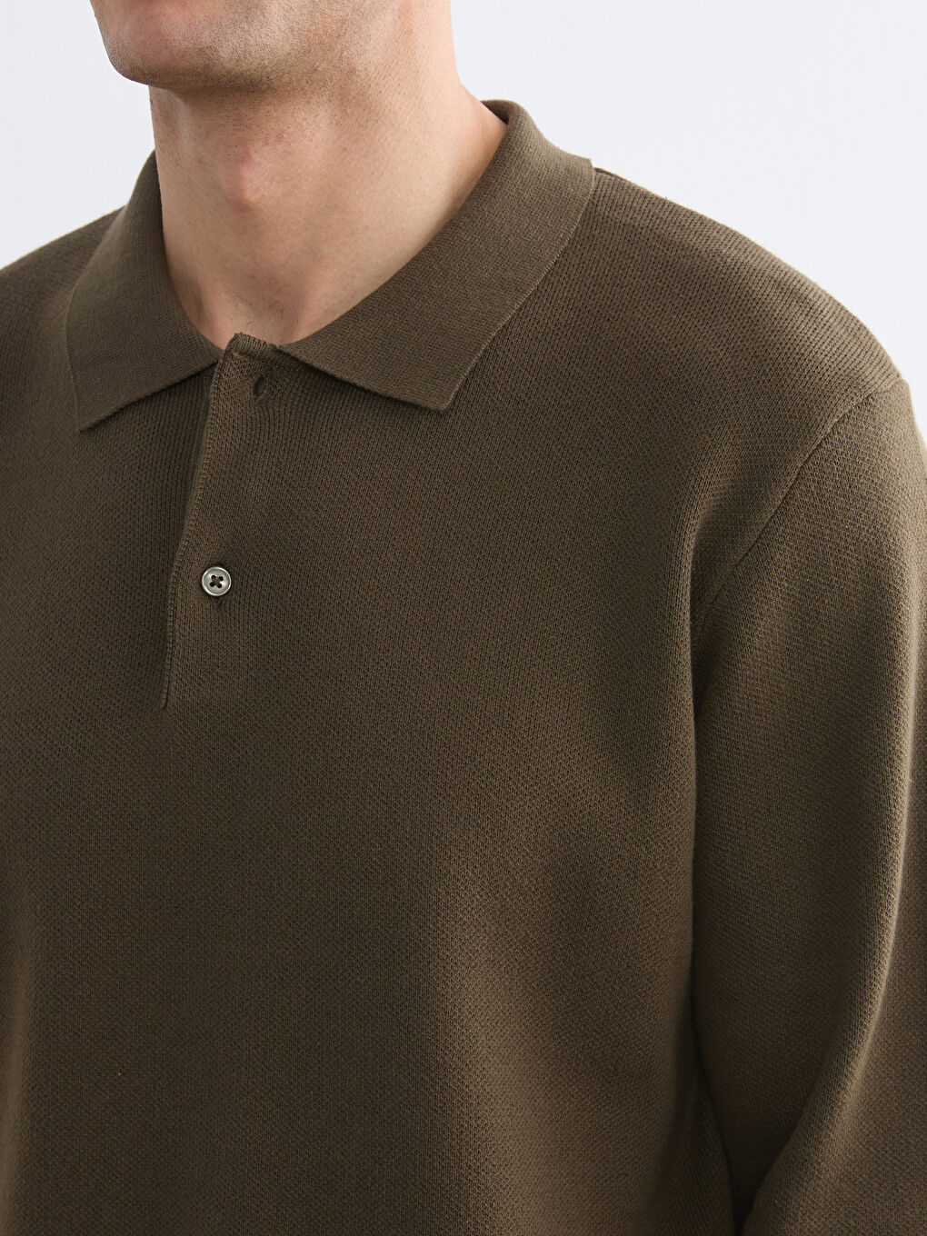 Men's Polo Neck Knit Sweater-2