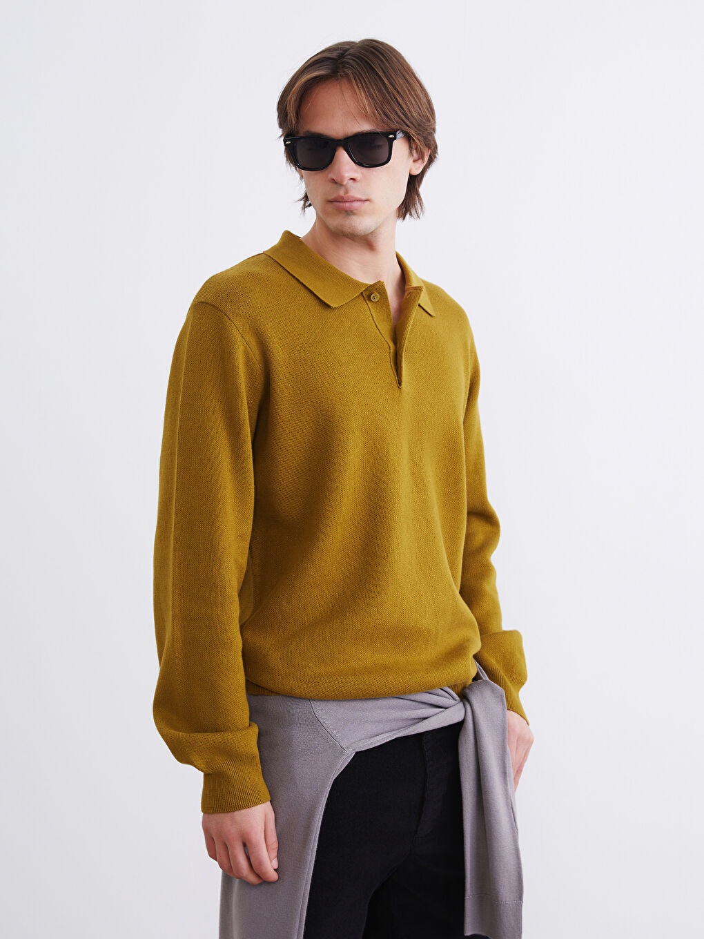 Men's Polo Neck Knit Sweater