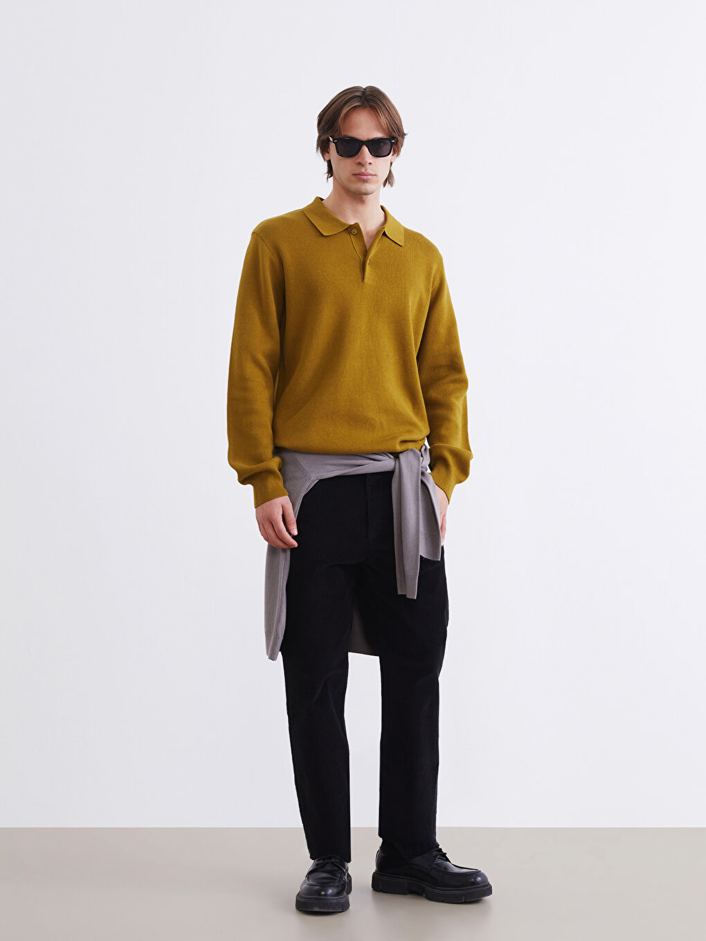 Men's Polo Neck Knit Sweater-1