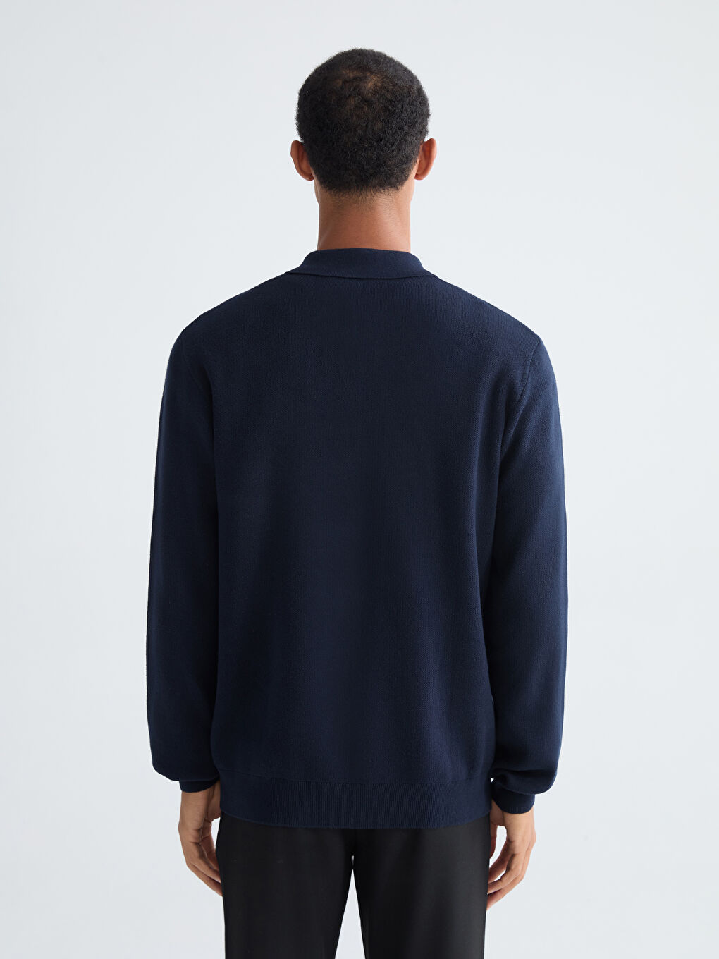 მამაკაცები მუქი ლურჯი სვიტერი-3