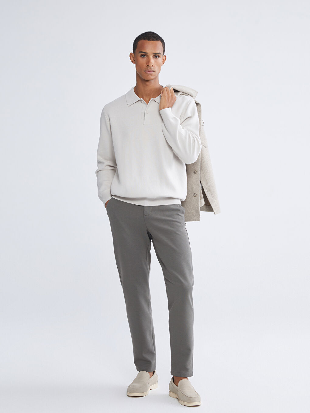 მამაკაცები ბეჟი სვიტერი-1