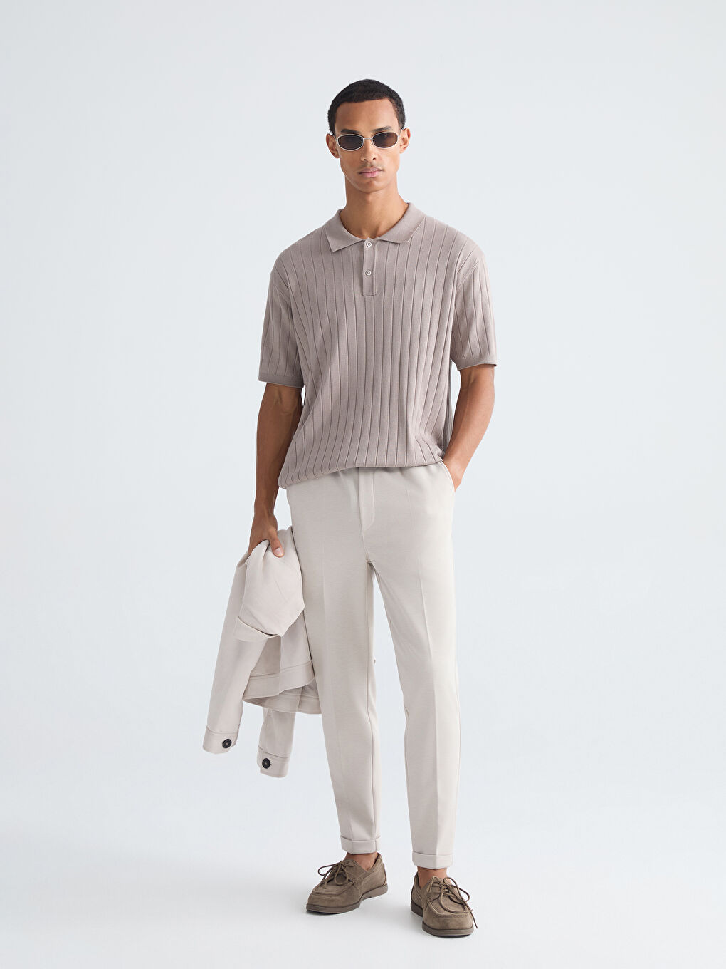 Поло яка Къс ръкав Пуловер Трико за мъже-1