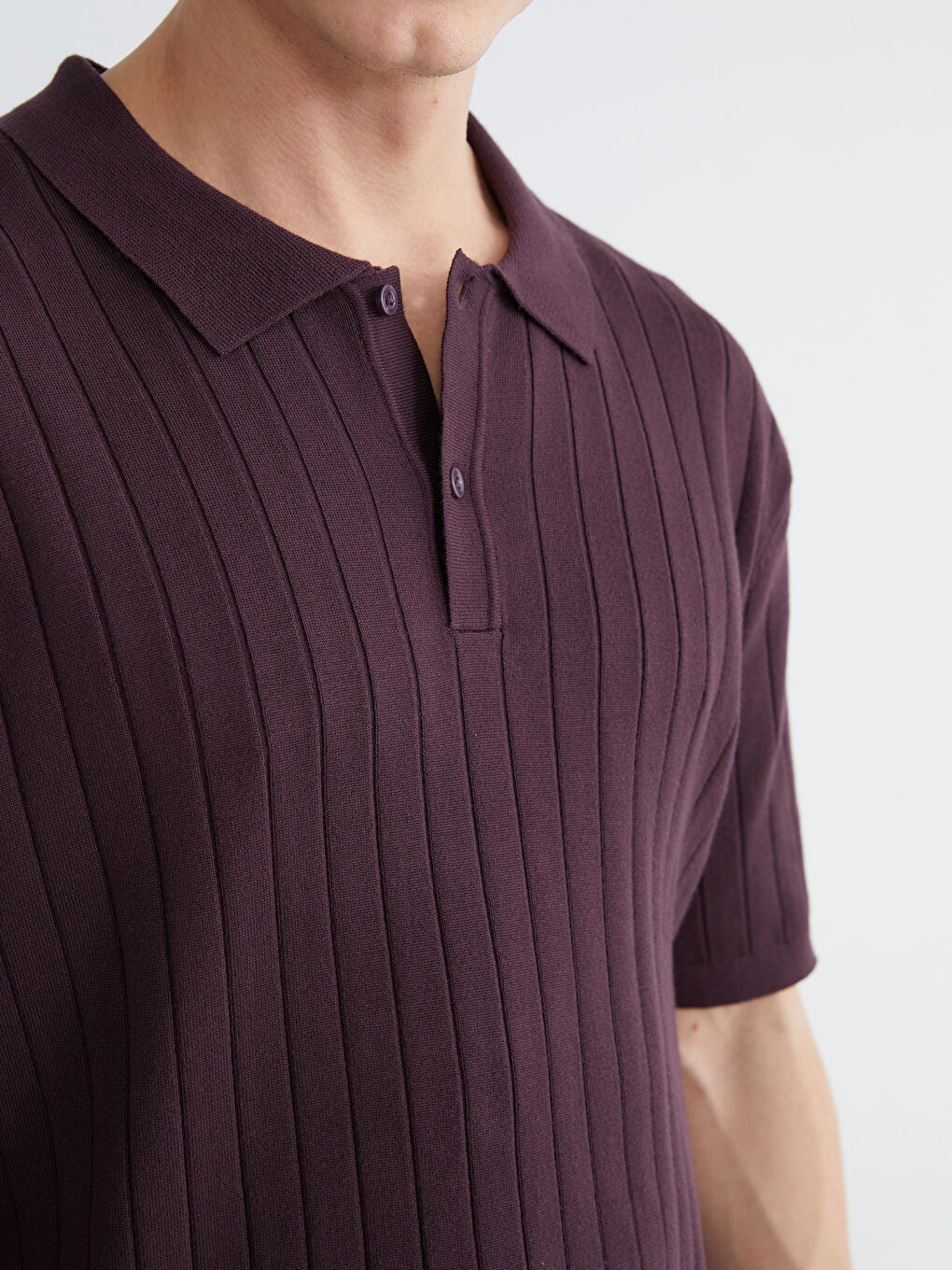 ерлерге арналған поло жағалы қысқа жең трикотаж жемпір-2