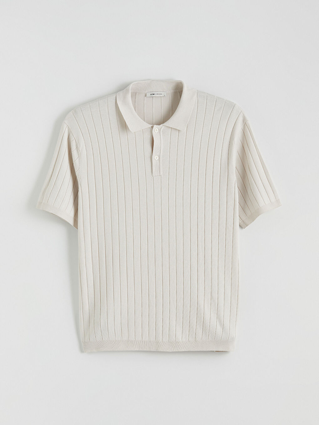 Мужской свитер с воротником поло и коротким рукавом-4