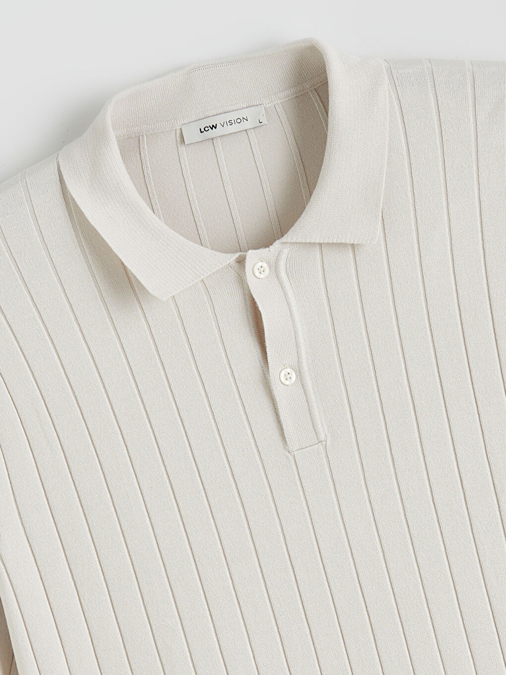 Мужской свитер с воротником поло и коротким рукавом-5