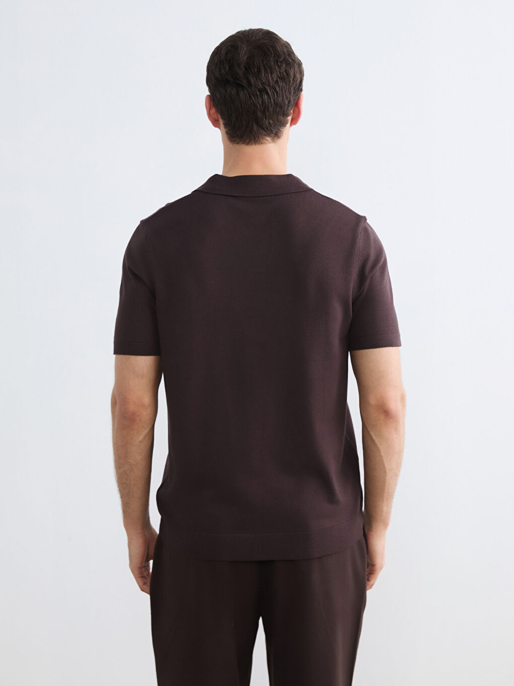 მამაკაცები ყავისფერი სვიტერი-3