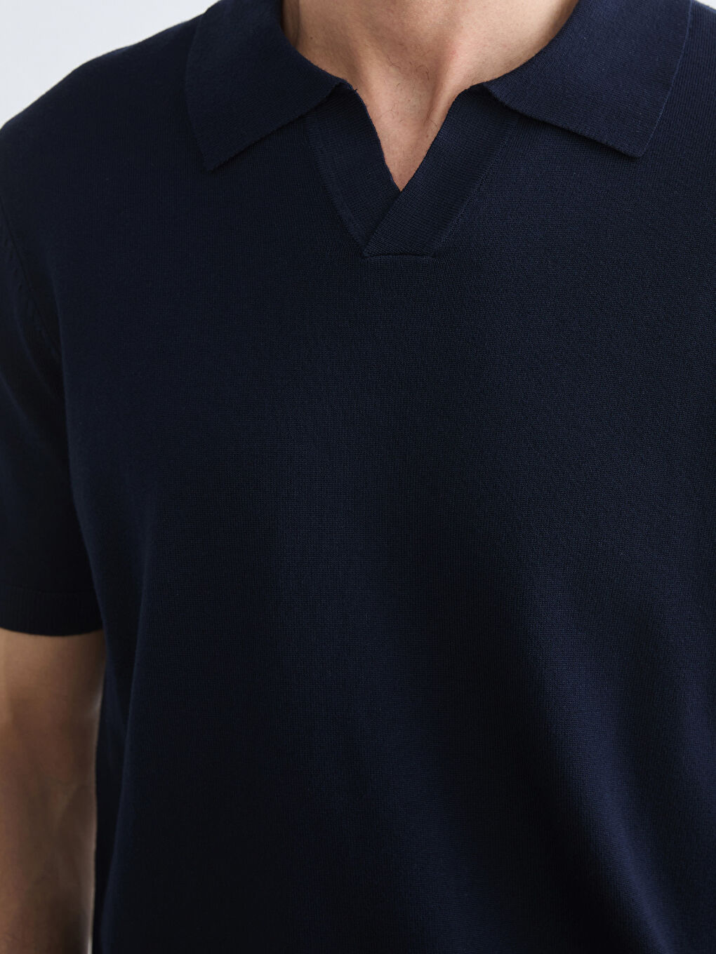 Мъж Морско-Синьо Пуловер -2