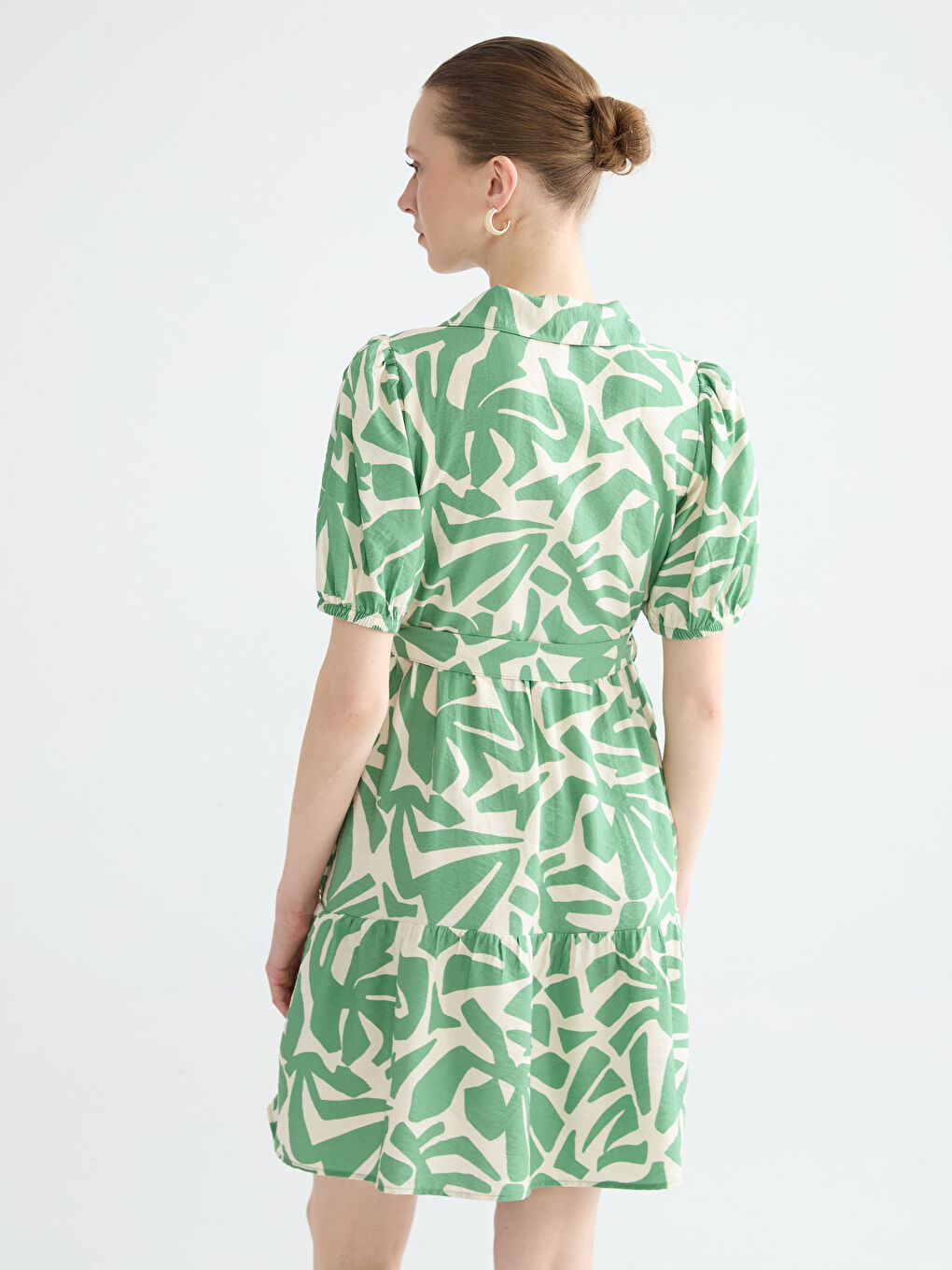 Rochie cu Guler, Talie Ajustabilă și Falduri-3