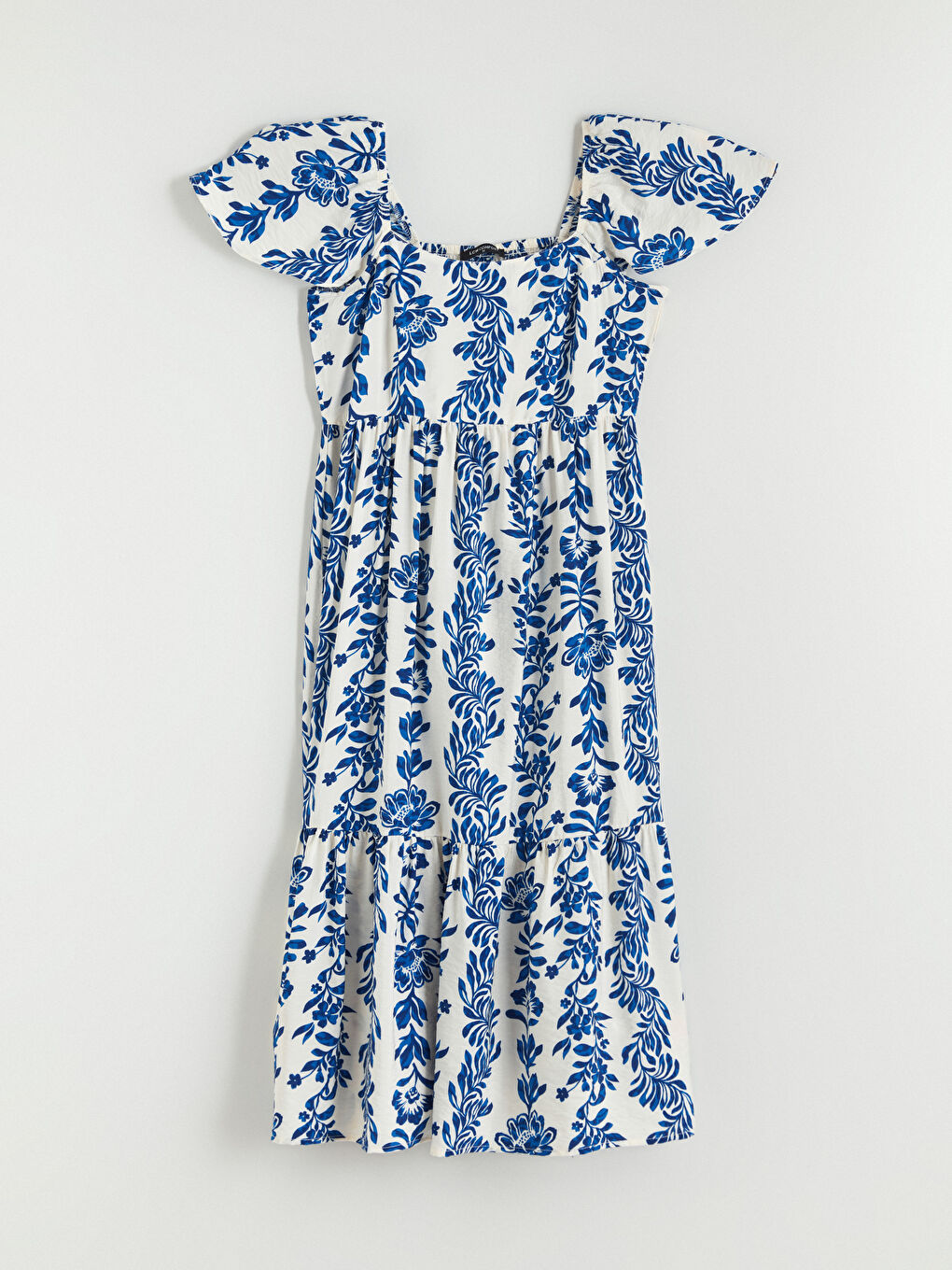 Haljina sa četvrtastim izrezom i cvetnim dezenom-4