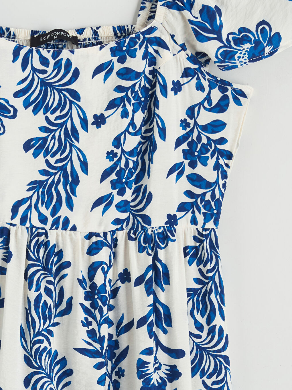 Haljina sa četvrtastim izrezom i cvetnim dezenom-5