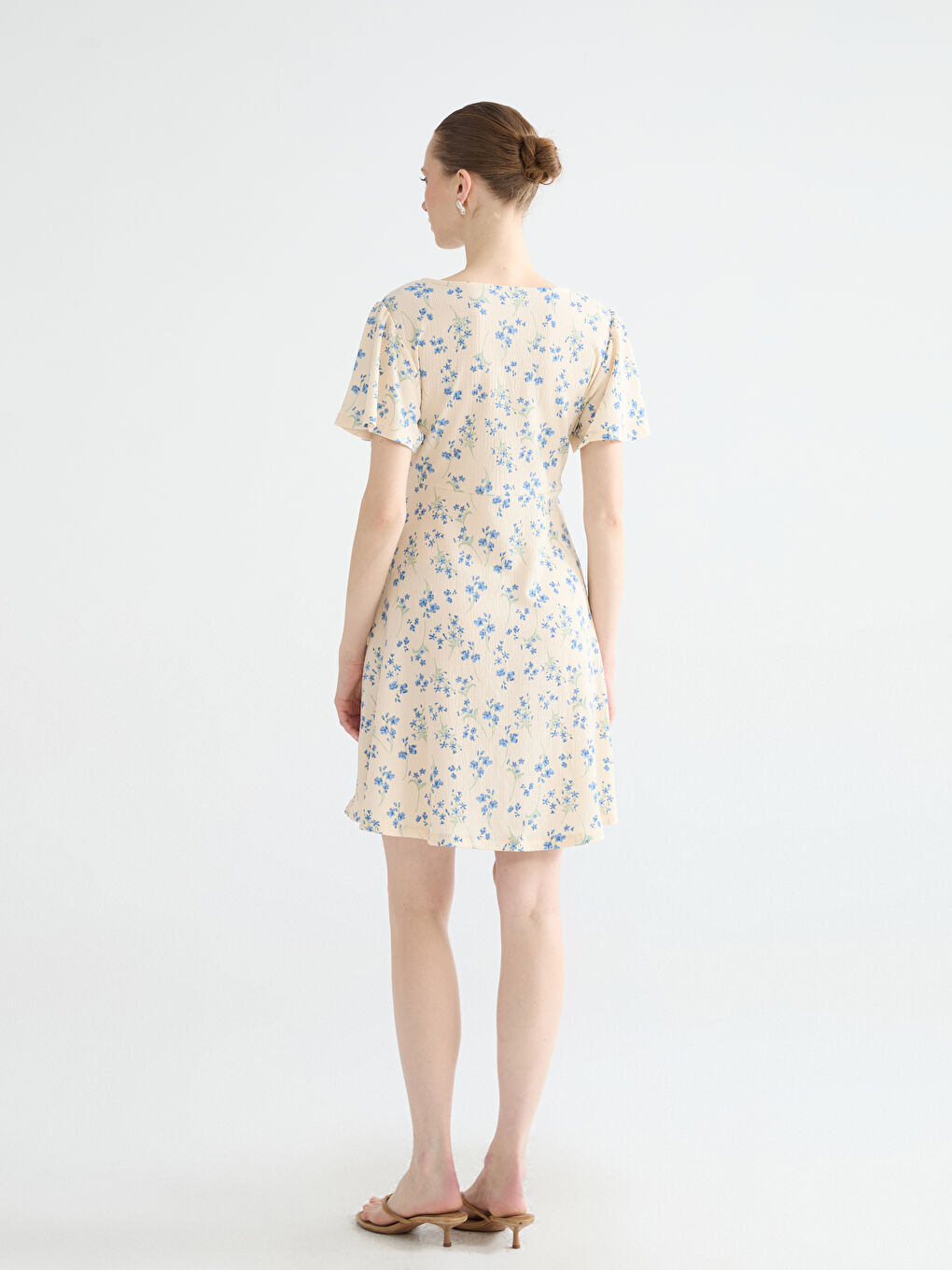 Женщины Голубой Платье-3