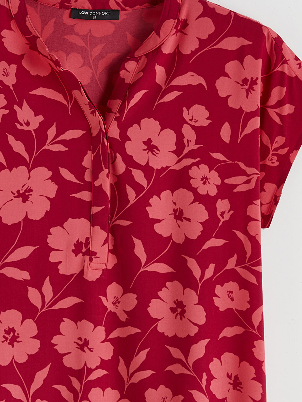 V-ფორმის დეკოლტე ყვავილოვანი ბლუზი-5