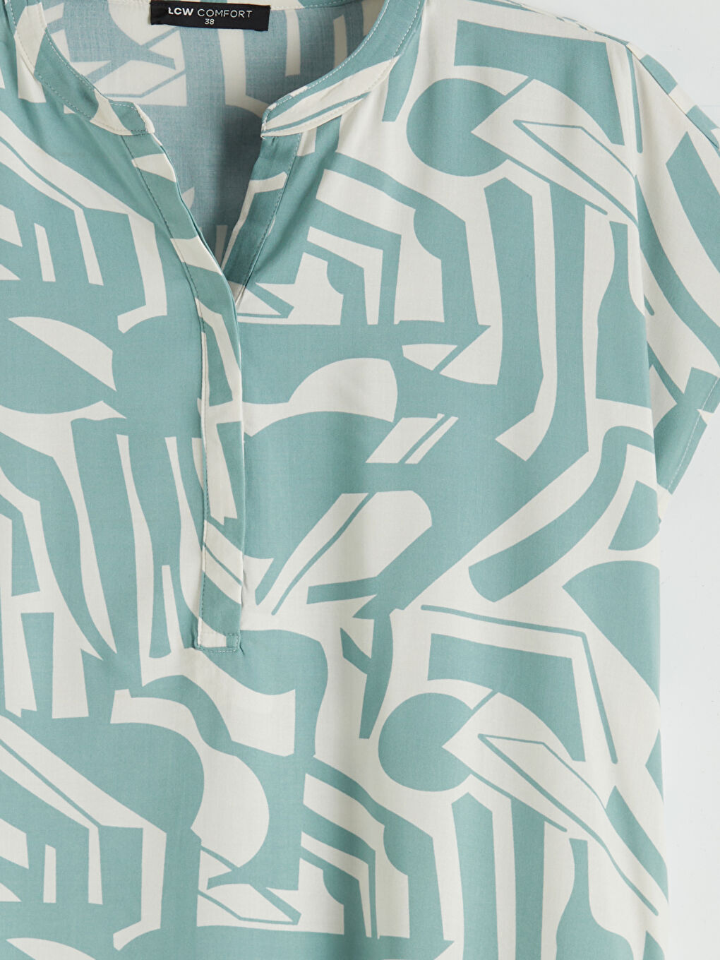 Bluza sa okovratnikom sa izrezom i dezenom-5