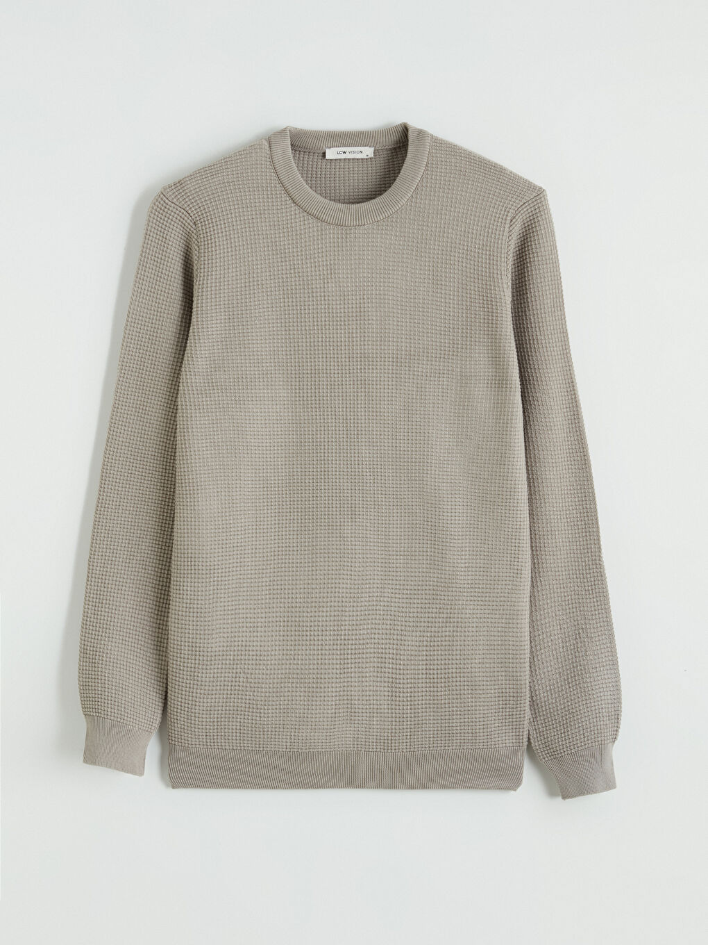 Kahverengi Petek Dokulu Bisiklet Yaka Erkek Triko Kazak