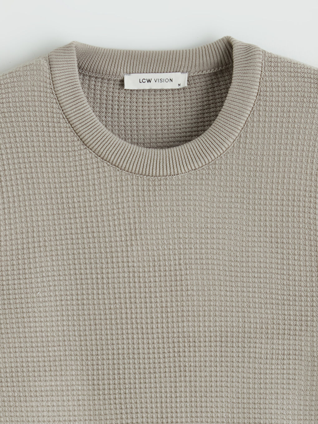 Kahverengi Petek Dokulu Bisiklet Yaka Erkek Triko Kazak-1