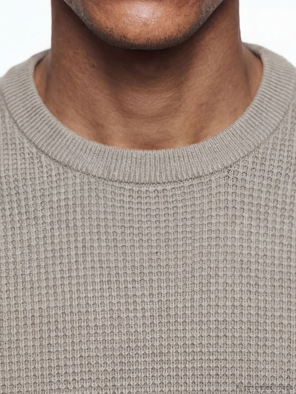 Kahverengi Petek Dokulu Bisiklet Yaka Erkek Triko Kazak-2