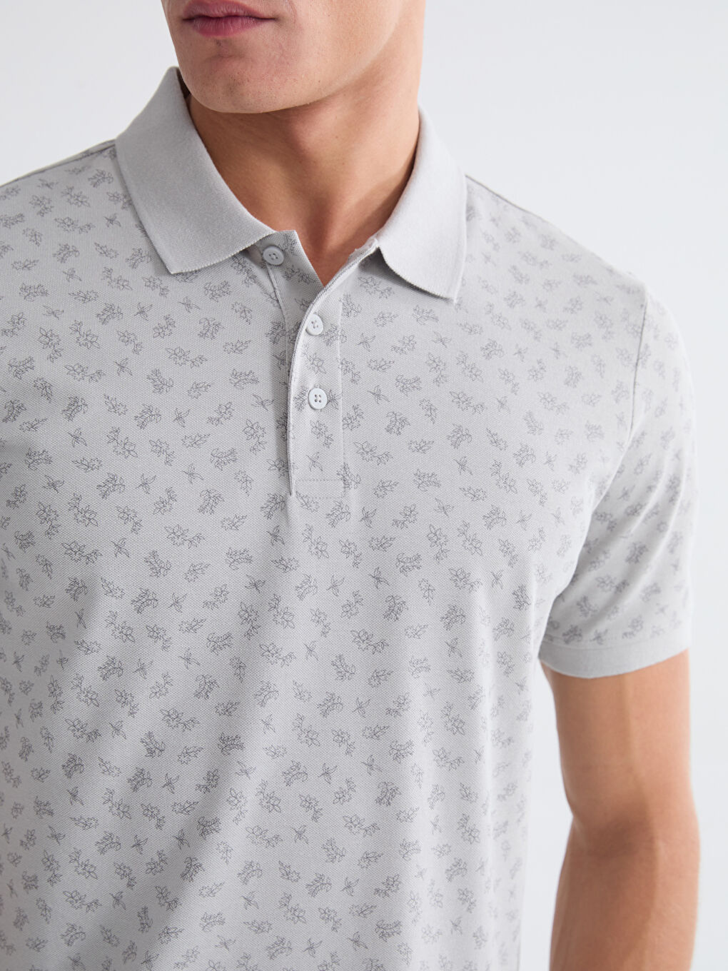 Футболка мужская узорчатая пике с воротником поло-2