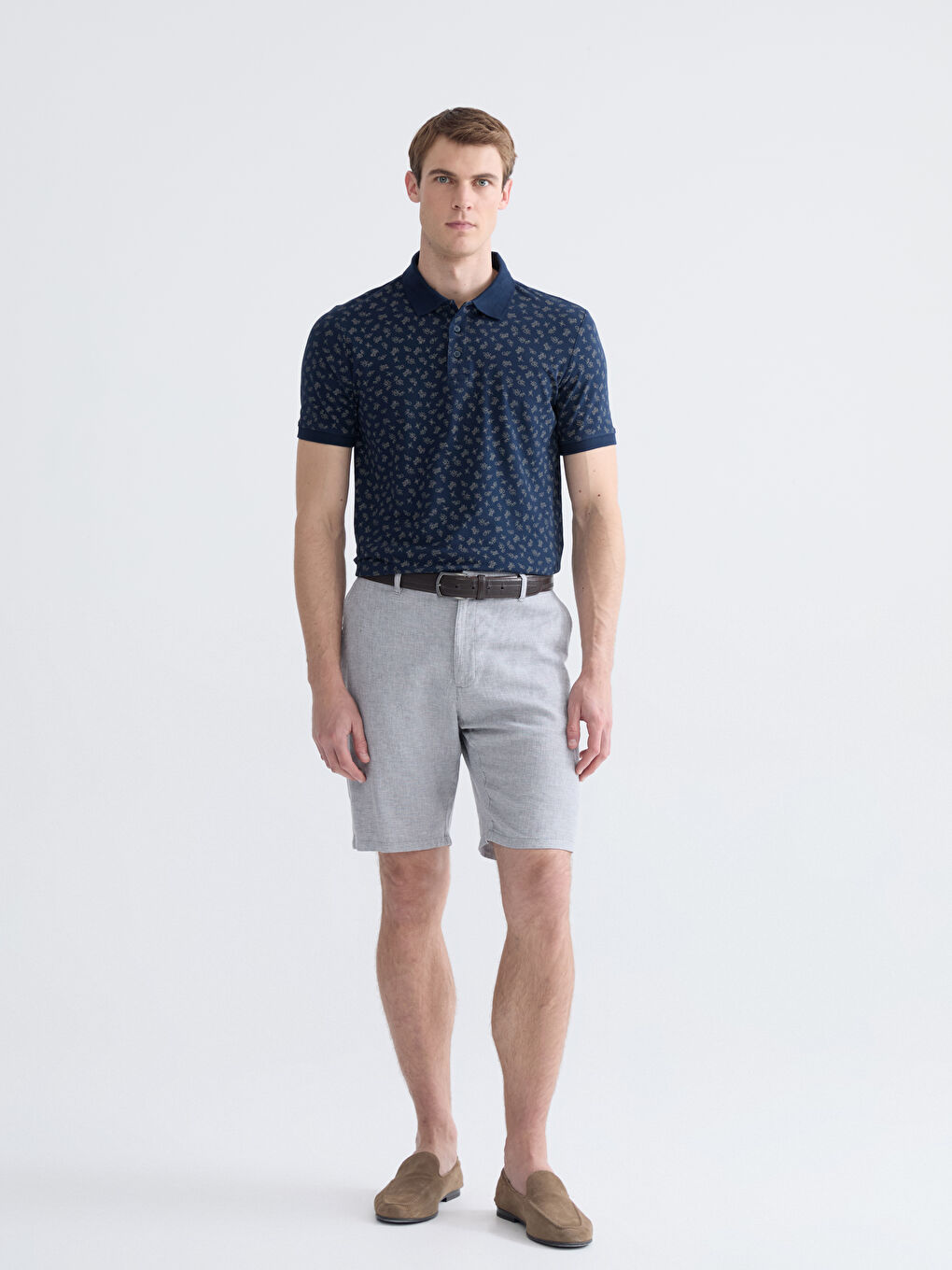 Polo Neck Patterned Pique Men's T-Shirt