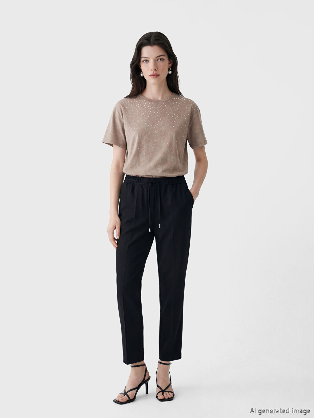 Женщины Черный Брюки