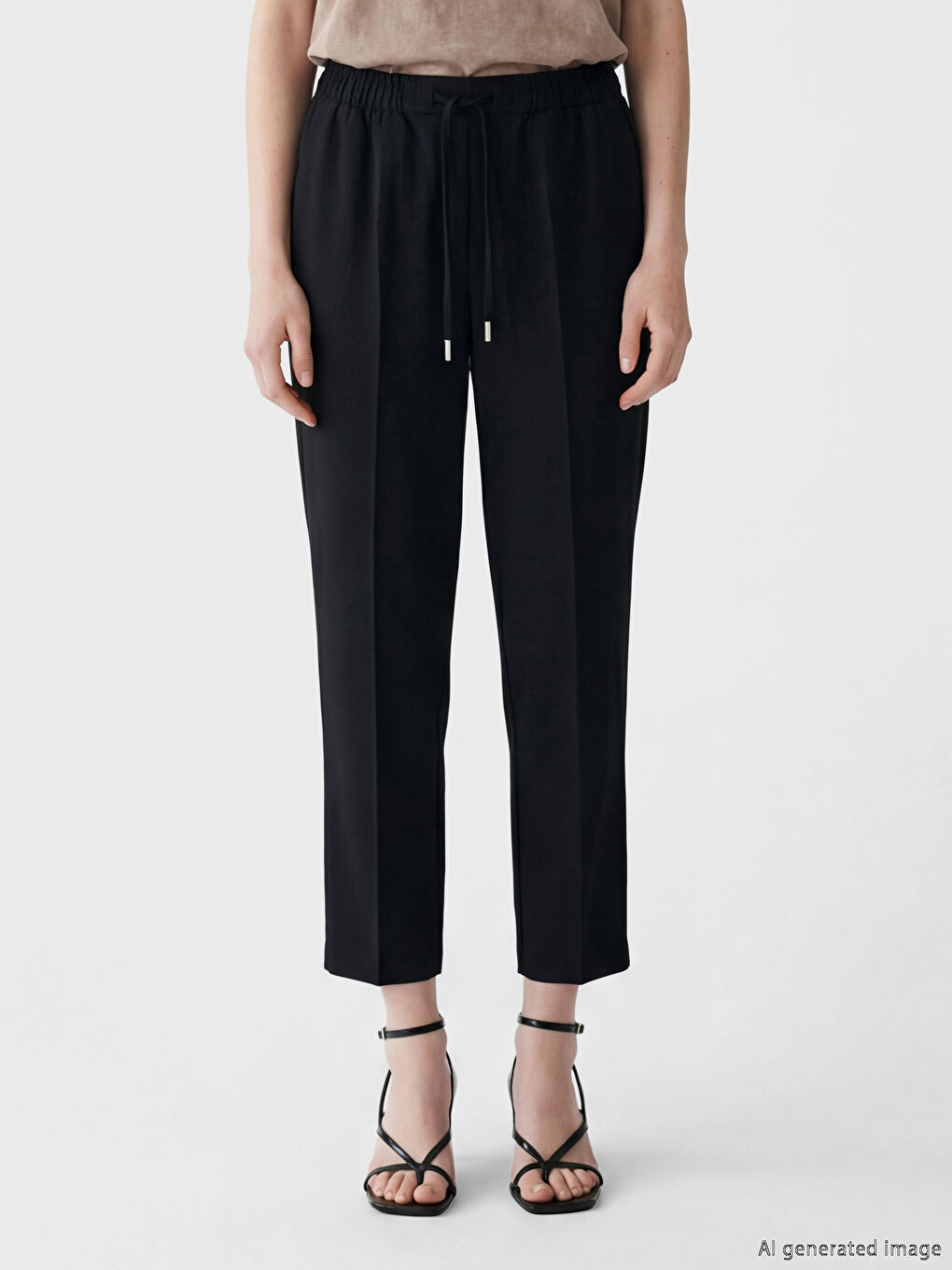 Женщины Черный Брюки-1