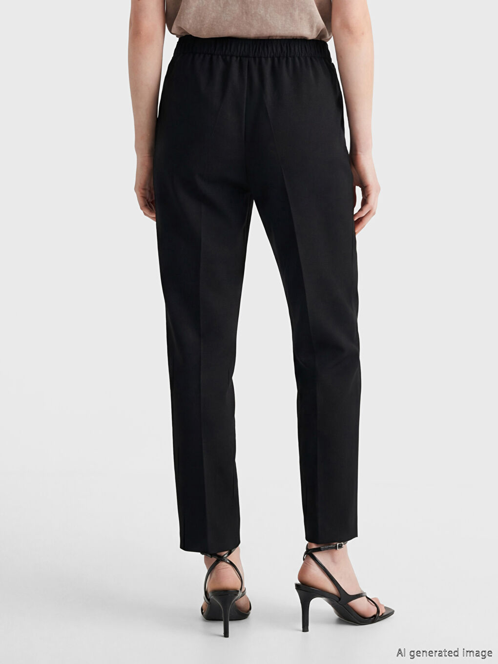 Женщины Черный Брюки-2