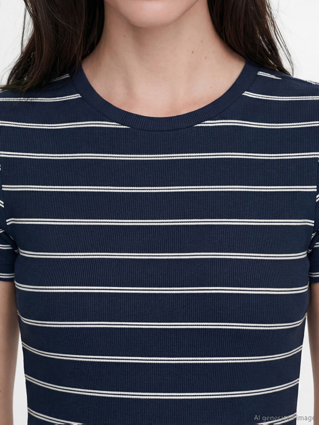 Crew Neck Striped Dress-2