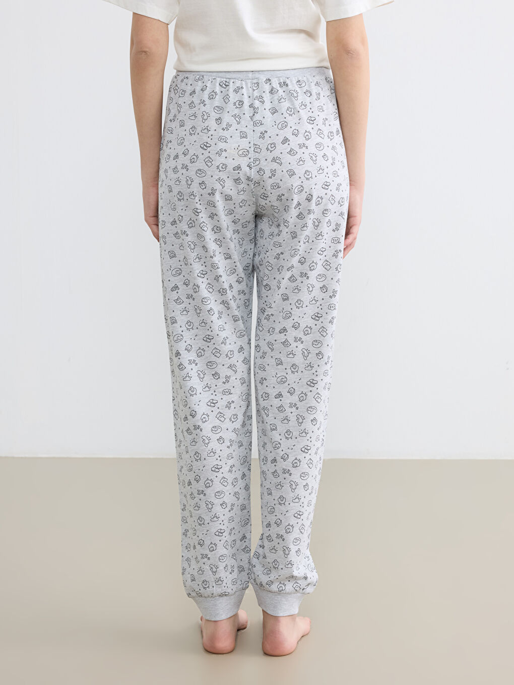 Пижамные брюки-джоггеры с принтом для женское с эластичным поясом.-3
