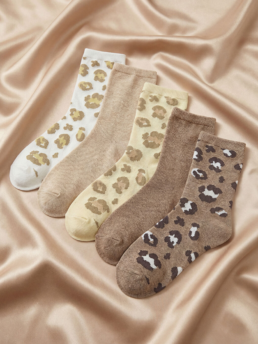 Leopard Print Women's Ankle Socks 5-Pack