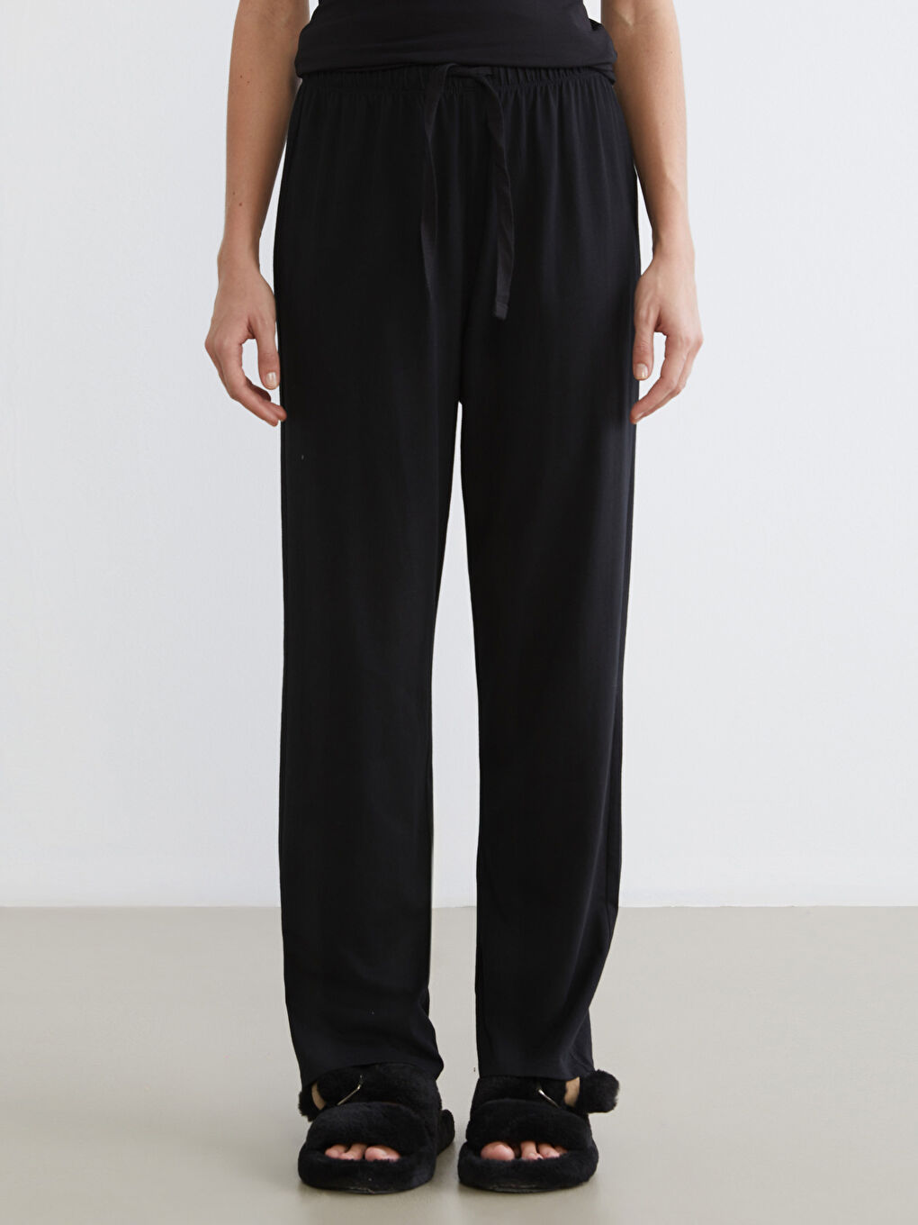 Woman BLACK Pyjama Bottoms-1