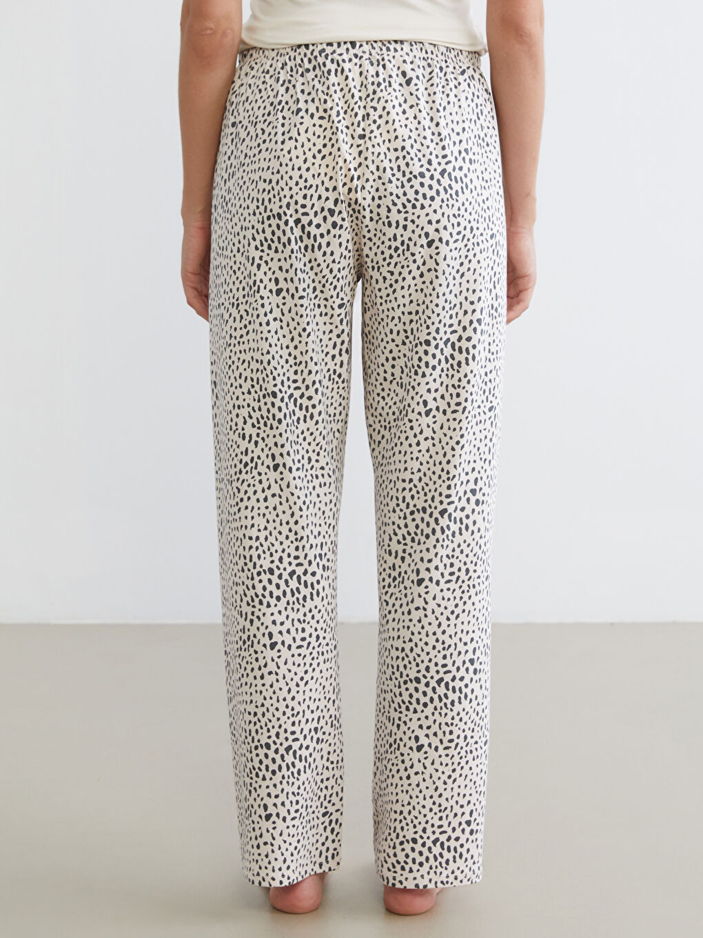 Pembe Beli Lastikli Leopar Desenli Kadın Pijama Altı-3