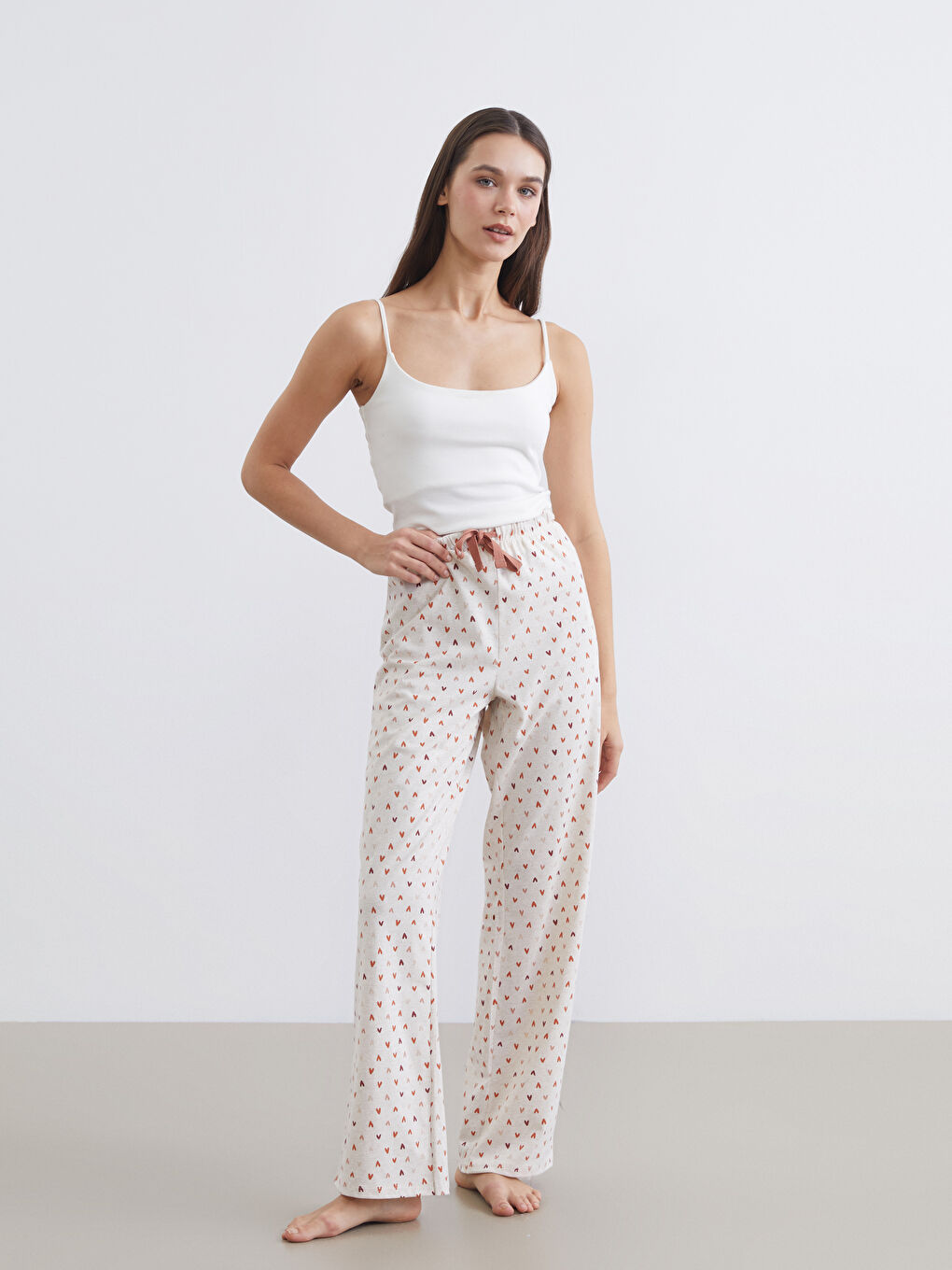 Karışık Beli Lastikli Baskılı Kadın Pijama Altı