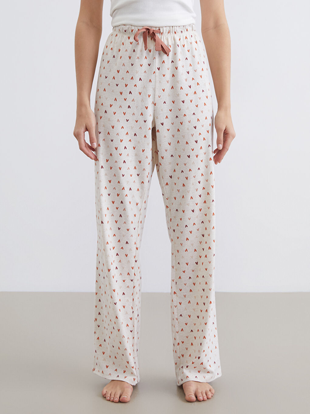 Karışık Beli Lastikli Baskılı Kadın Pijama Altı-1