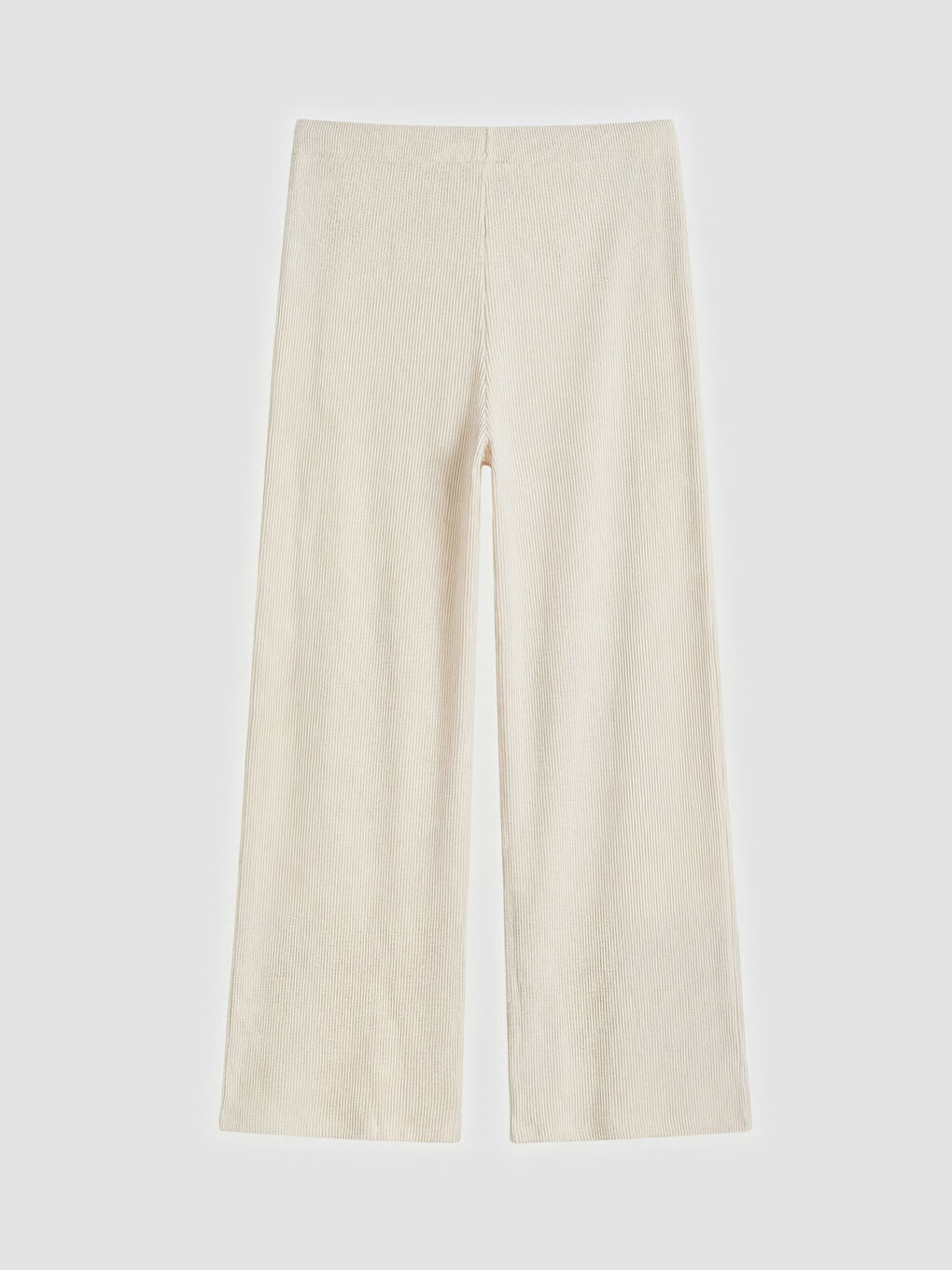 Bej Beli Lastikli Fitilli Kadın Pijama Altı-1