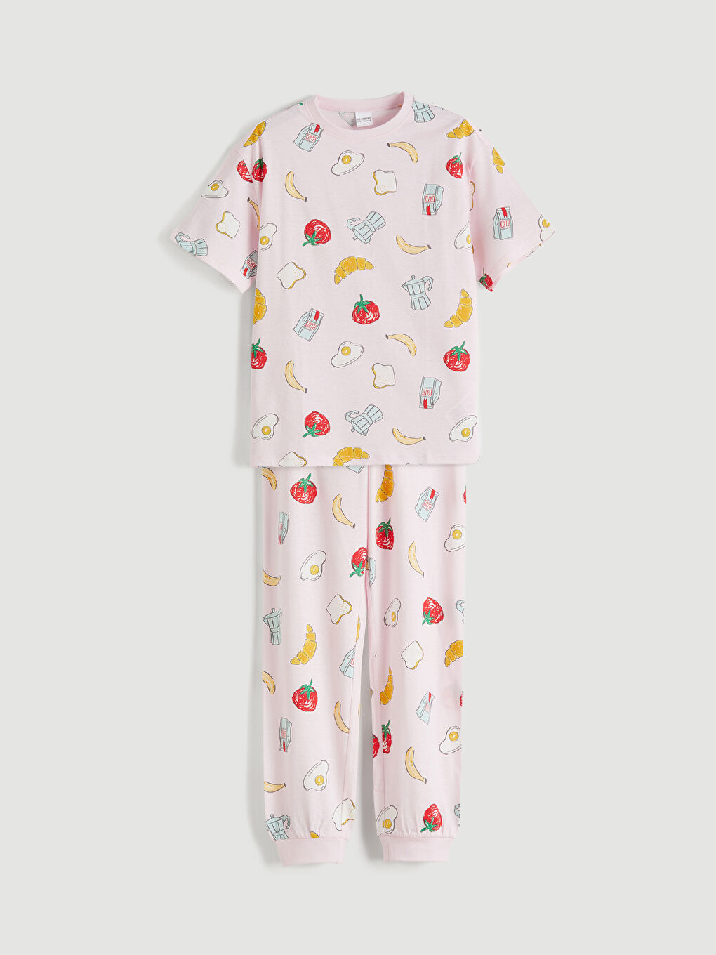 Pembe Desenli Kız Çocuk Pijama Takım