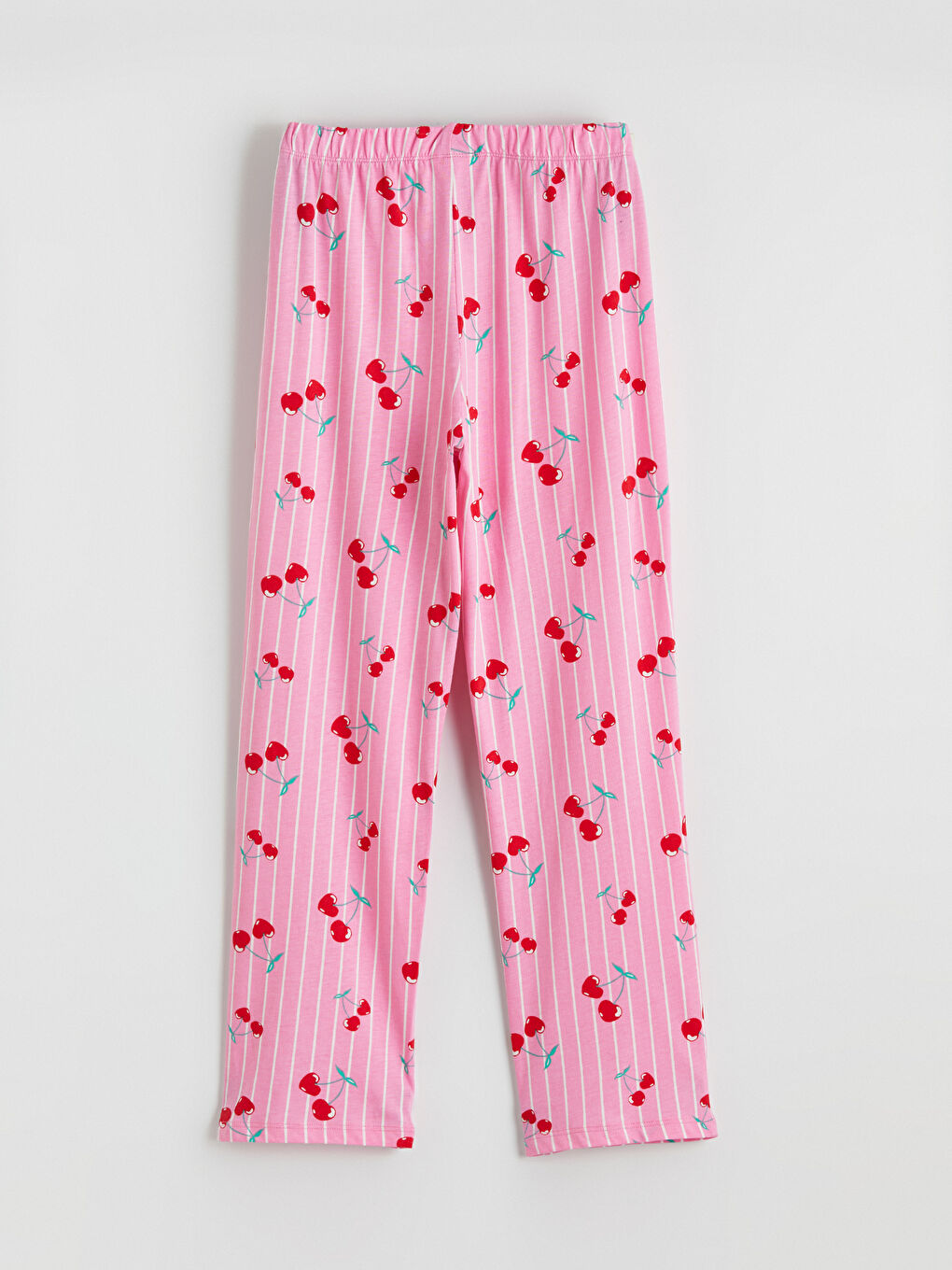 Beyaz Kiraz Baskılı Kız Çocuk Pijama Altı-1