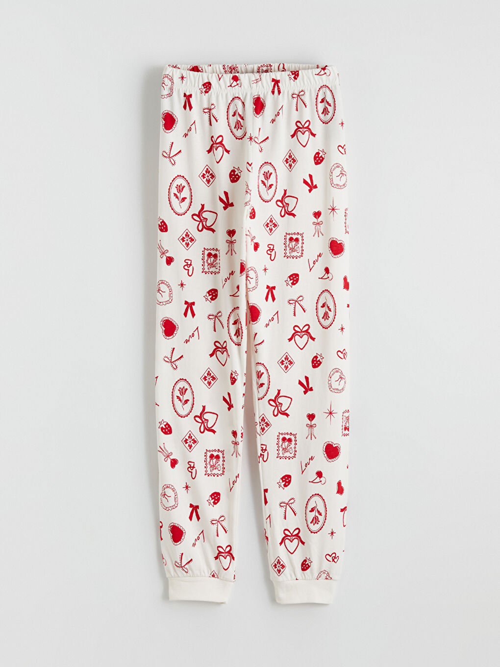 Pembe Bisiklet Yaka Baskılı Kız Çocuk Pijama Takım-4