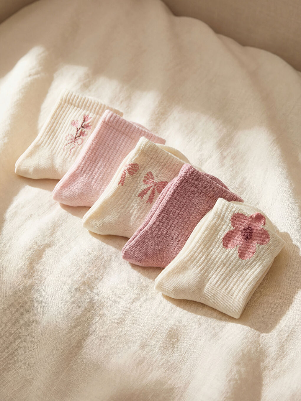 Floral Women's Ankle Socks, Set of 5