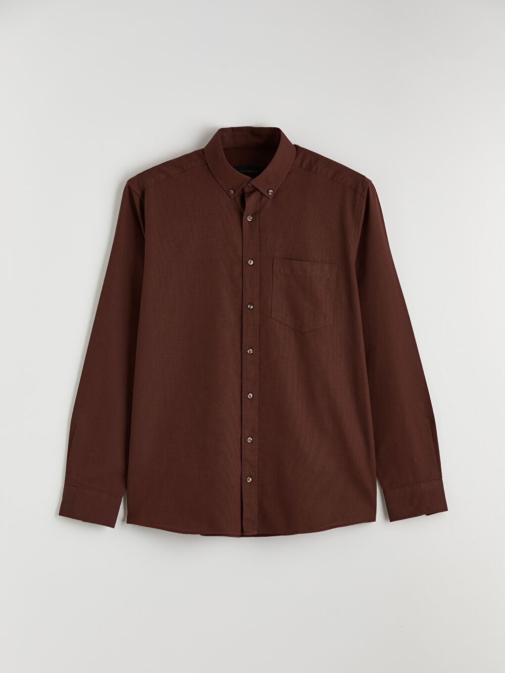 Kahverengi Regular Fit Erkek Oxford Gömlek