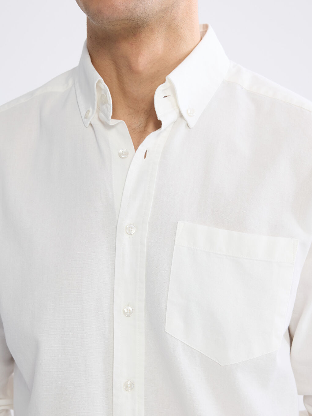 Мужская рубашка стандартного кроя из ткани оксфорд-2