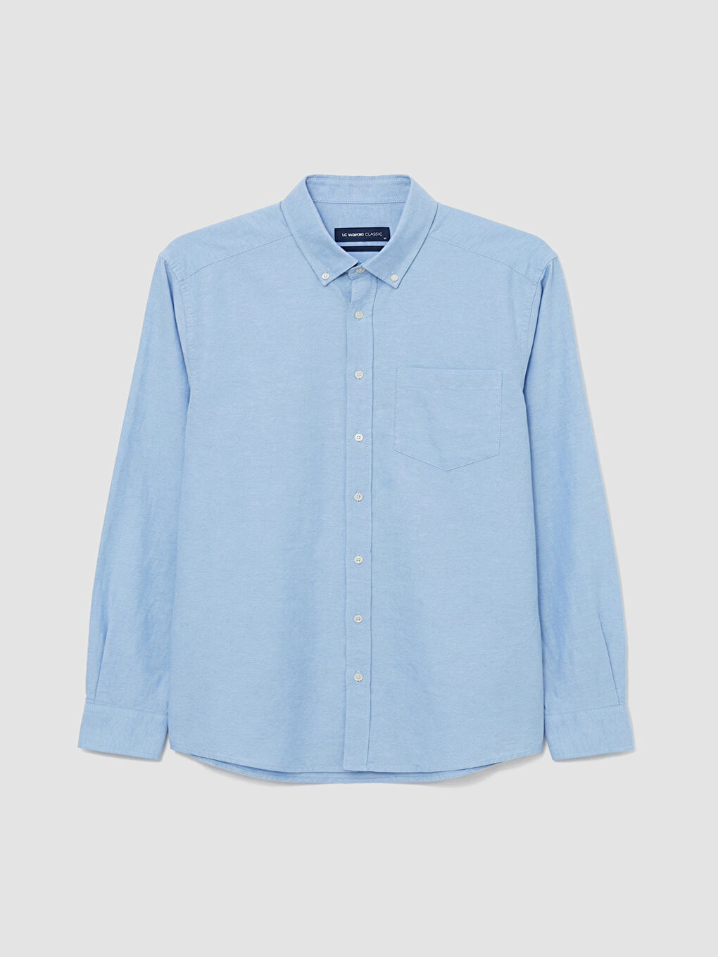 Стандартный крой рубашка с воротником на пуговицах и длинным рукавом для мужское-5